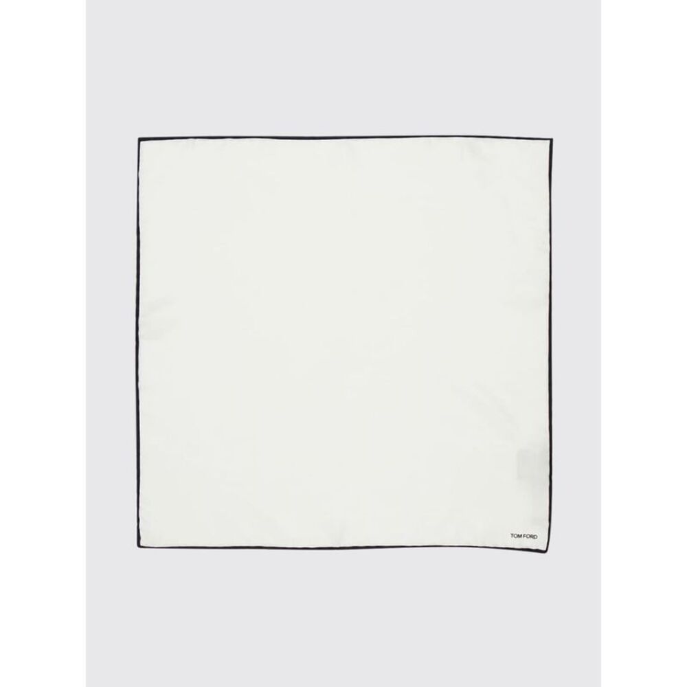 Tom Ford Men Pure Silk Pocket Square Tom Ford With Contrasting Logo